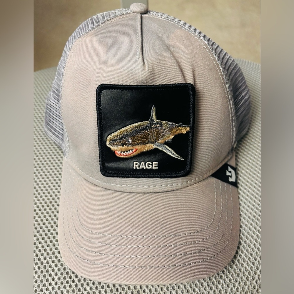 Goorin Bros The Farm Anima Gray Shark Rage Adjustable BackTrucker Hat Cap